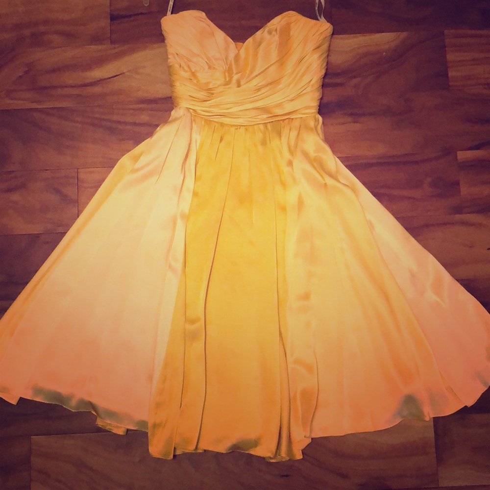 Strapless a Gold Evening Dress